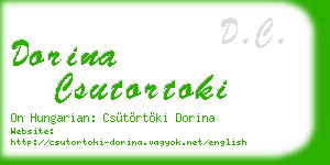 dorina csutortoki business card